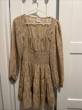 Princess Polly Beige Floral Print Dress size 6